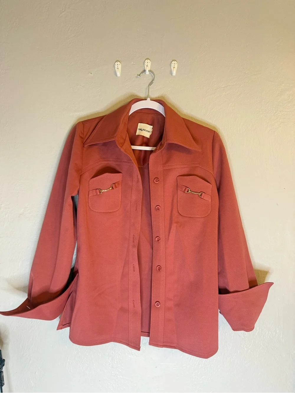Vintage 70s Two Piece Set Sir Julian Rust Brown Shirt /Jacket and Pants